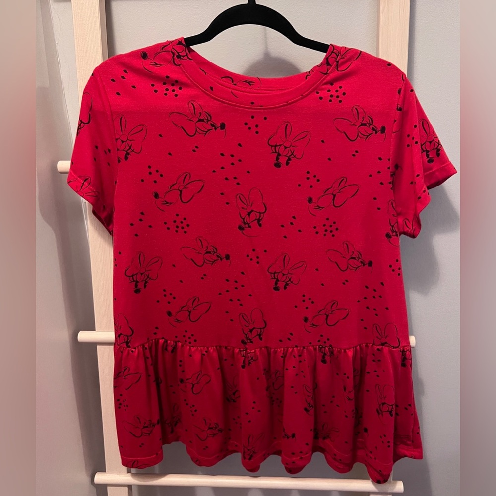 Disney Parks Red Peplum Tee